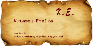 Kutassy Etelka névjegykártya